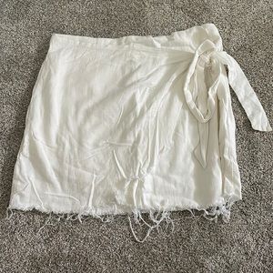 Forever 21 white wrap mini skirt